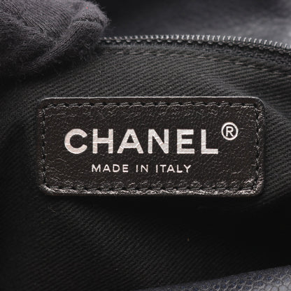 マトラッセ デカココマーク ハンドバッグ キャビアスキン ブラック シルバー金具 シャネル バッグ CHANEL