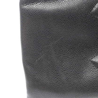 マトラッセ デカココマーク ハンドバッグ キャビアスキン ブラック シルバー金具 シャネル バッグ CHANEL
