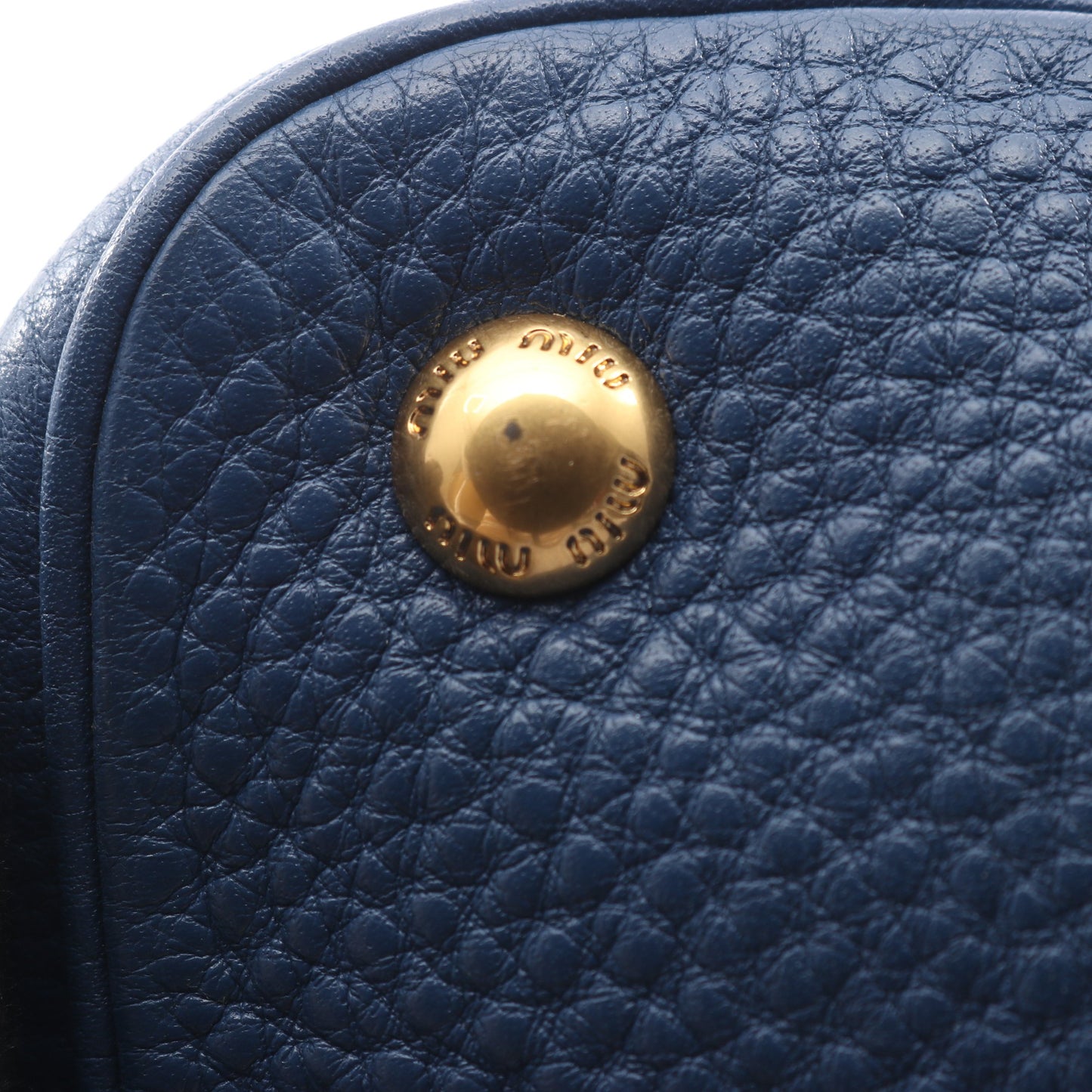 ドローストリング ショルダーバッグ レザー ブルー ミュウミュウ バッグ miu miu