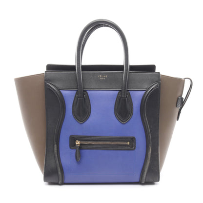 ラゲージ ミニショッパー ハンドバッグ レザー ブラック グレーブラウン ブルー セリーヌ バッグ CELINE
