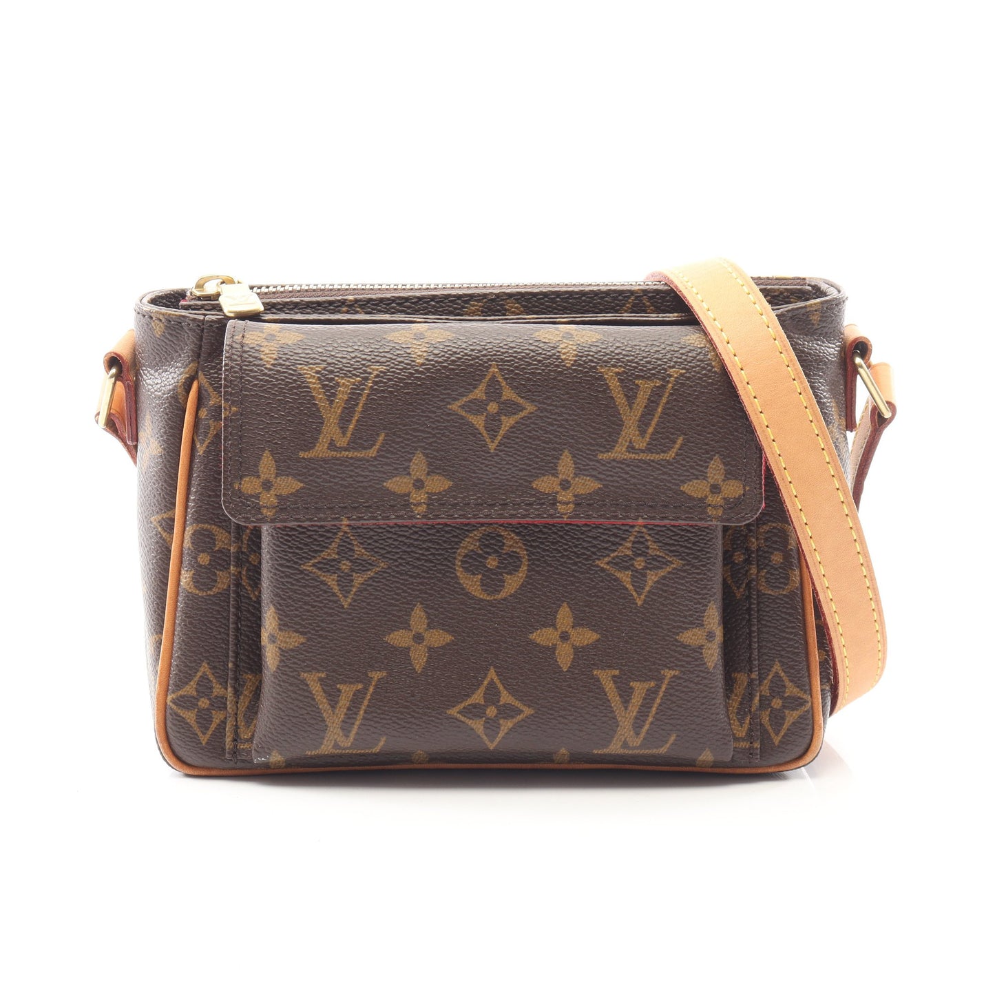 ヴィバシテPM モノグラム ショルダーバッグ PVC レザー ブラウン ルイヴィトン バッグ LOUIS VUITTON