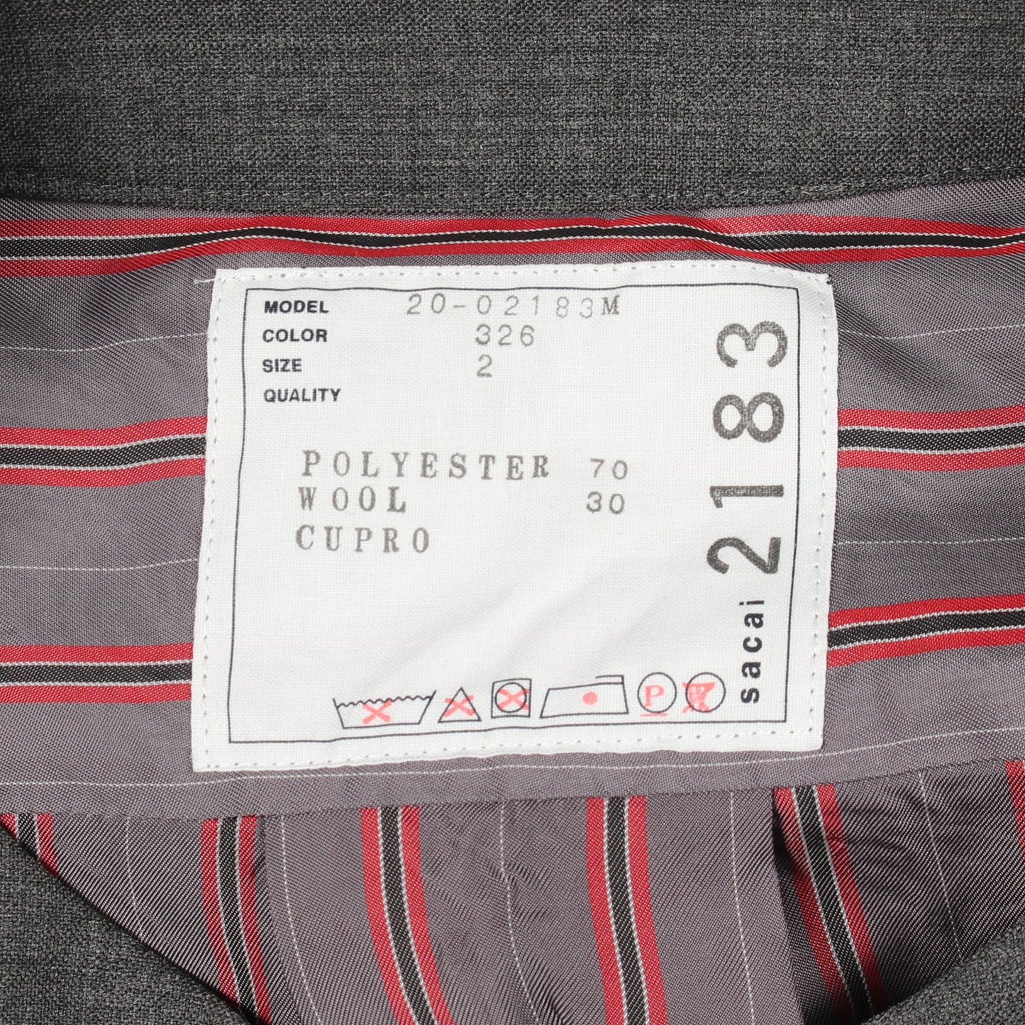 SUITING PULLOVER 半袖 カットソー ウール グレー サカイ トップス sacai