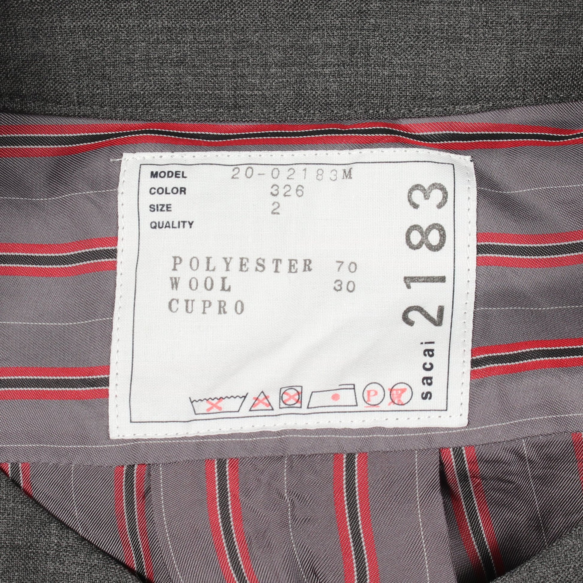SUITING PULLOVER 半袖 カットソー ウール グレー サカイ トップス sacai