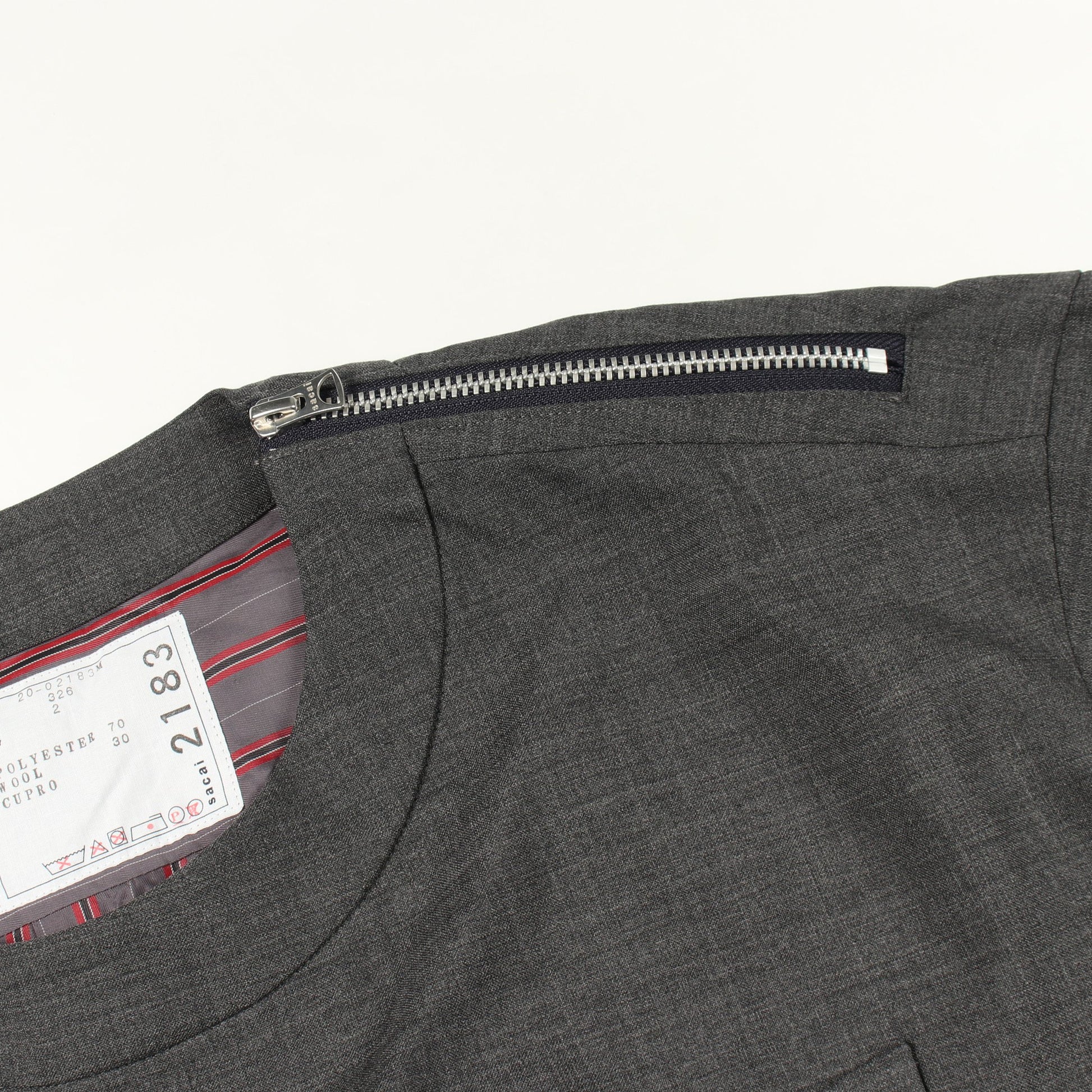 SUITING PULLOVER 半袖 カットソー ウール グレー サカイ トップス sacai