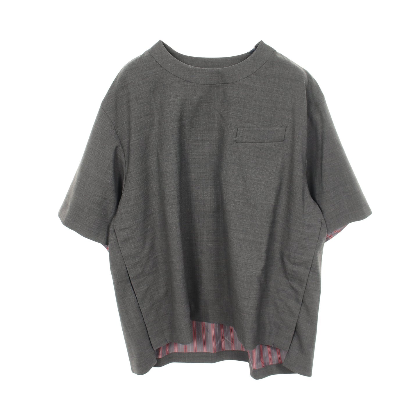 SUITING PULLOVER 半袖 カットソー ウール グレー サカイ トップス sacai