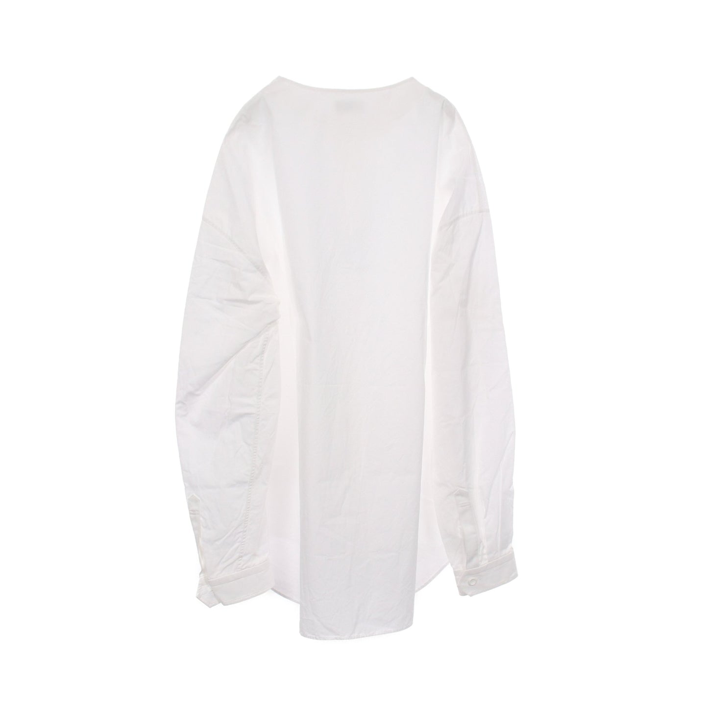 ノーカラー 長袖 シャツ コットン ホワイト リラクス トップス THE RERACS