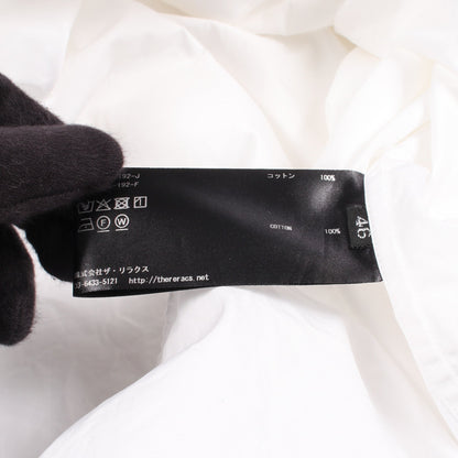 ノーカラー 長袖 シャツ コットン ホワイト リラクス トップス THE RERACS