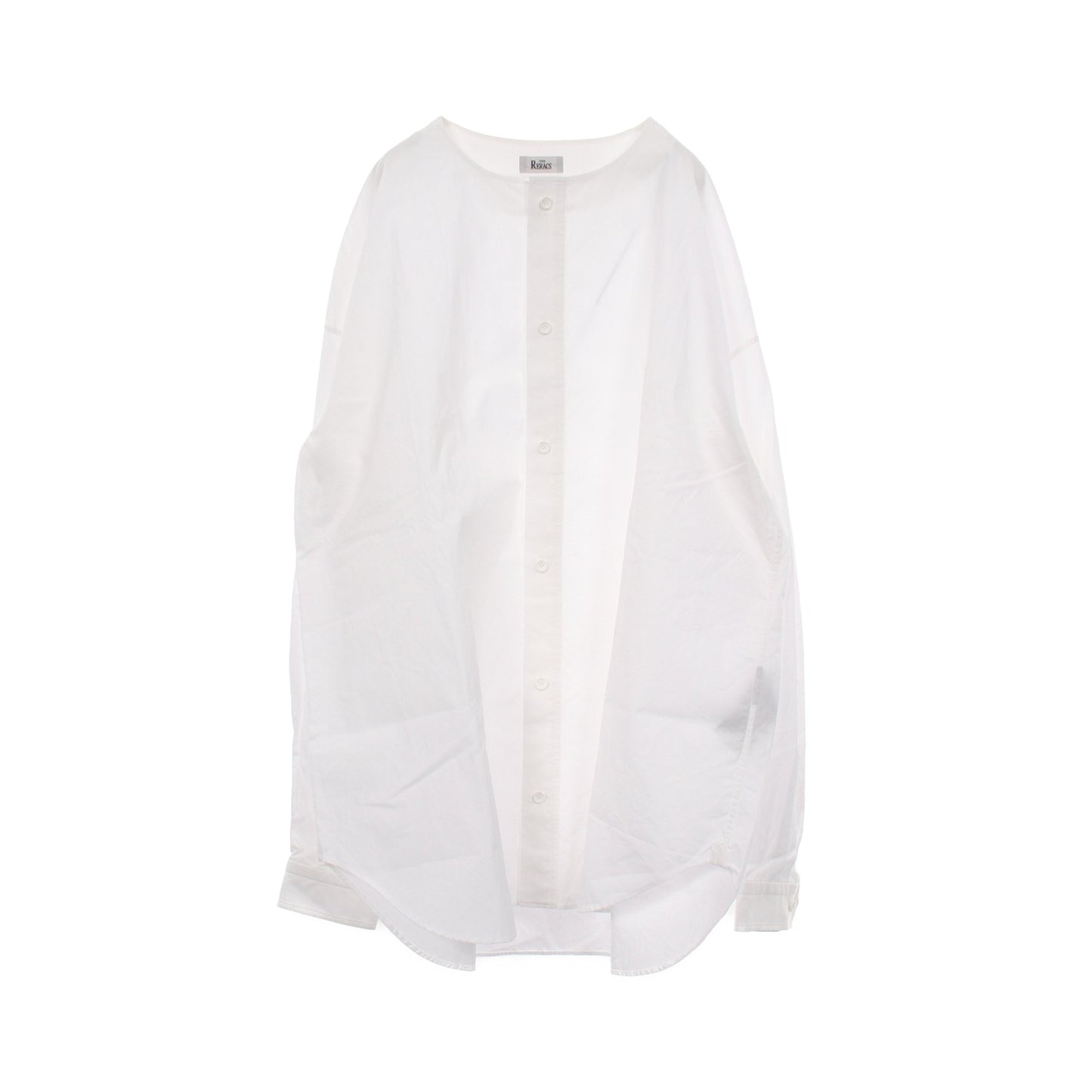 ノーカラー 長袖 シャツ コットン ホワイト リラクス トップス THE RERACS