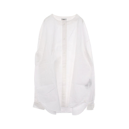 ノーカラー 長袖 シャツ コットン ホワイト リラクス トップス THE RERACS