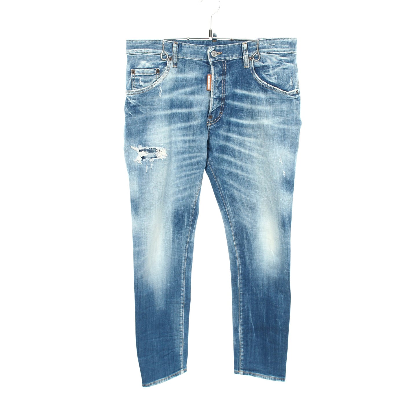 SKATER JEAN ダメージ加工 デニムパンツ コットン ブルー ディースクエアード ボトムス DSQUARED2