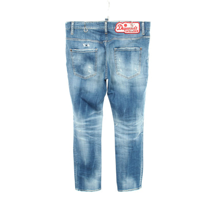SKATER JEAN ダメージ加工 デニムパンツ コットン ブルー ディースクエアード ボトムス DSQUARED2