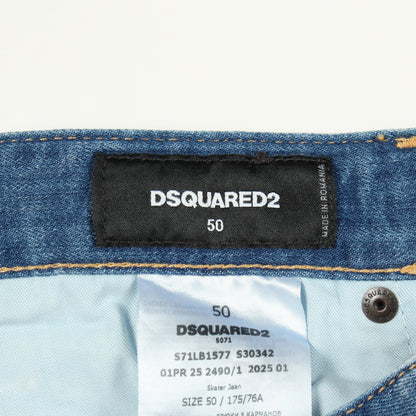 SKATER JEAN ダメージ加工 デニムパンツ コットン ブルー ディースクエアード ボトムス DSQUARED2