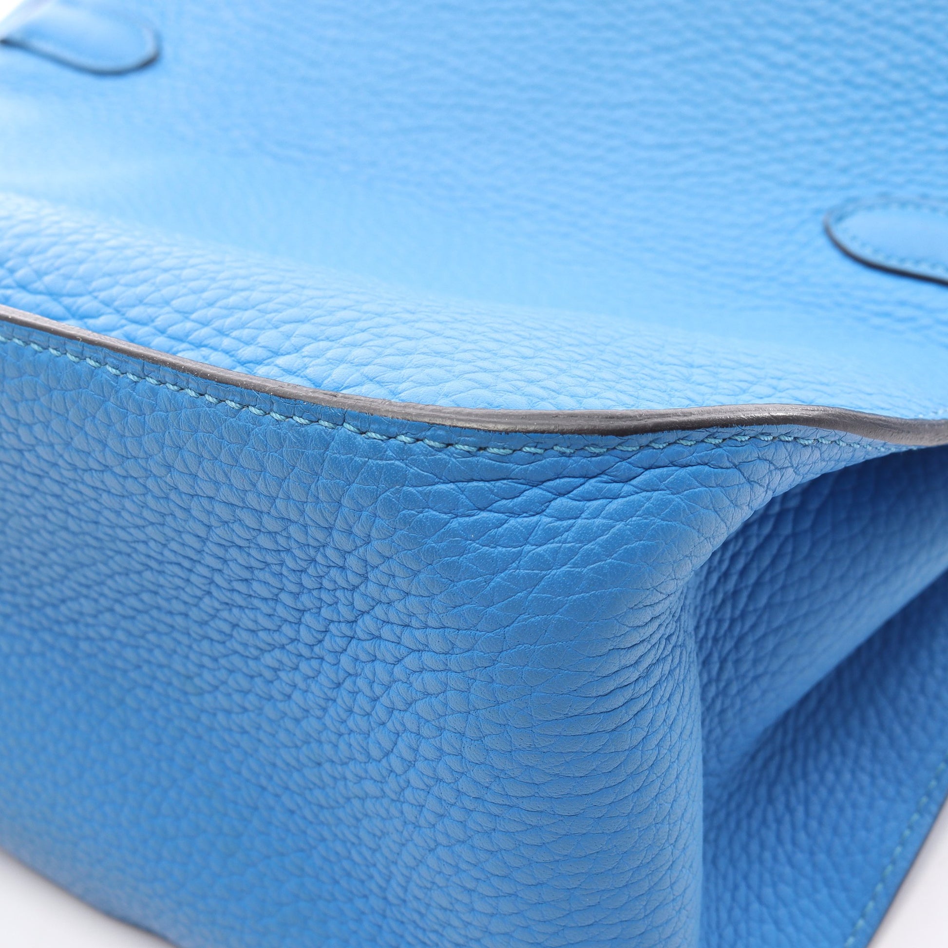 ジプシエール28 ブルーイドラ ショルダーバッグ トリヨンクレマンス ブルー シルバー金具 □Q刻印 エルメス バッグ HERMES