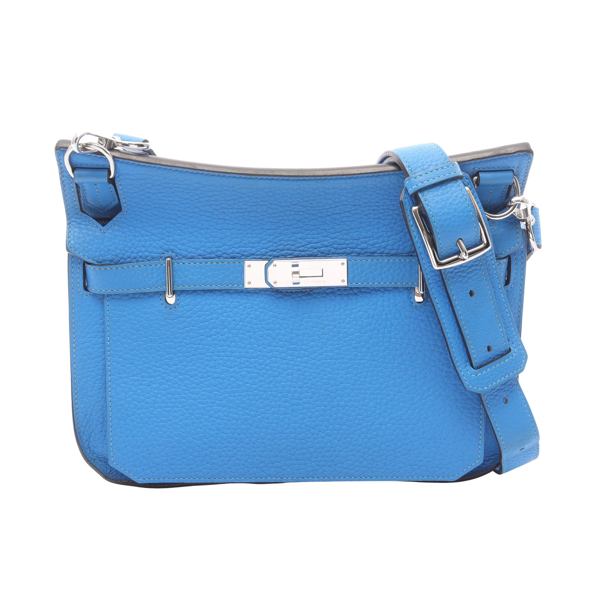 ジプシエール28 ブルーイドラ ショルダーバッグ トリヨンクレマンス ブルー シルバー金具 □Q刻印 エルメス バッグ HERMES