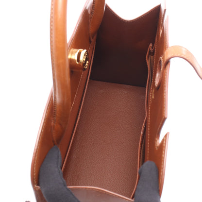 ダルヴィMM ゴールド ハンドバッグ ボックスカーフ ブラウン ゴールド金具 □E刻印 エルメス バッグ HERMES