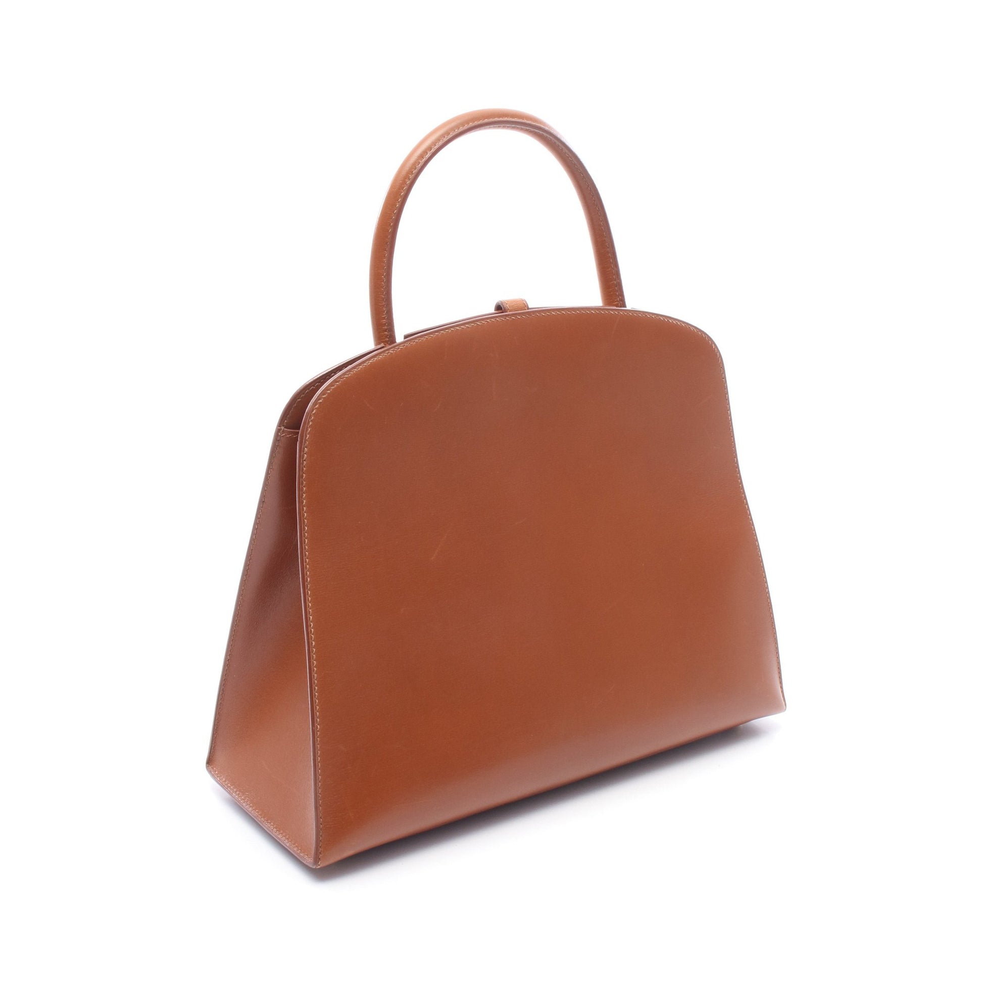 ダルヴィMM ゴールド ハンドバッグ ボックスカーフ ブラウン ゴールド金具 □E刻印 エルメス バッグ HERMES