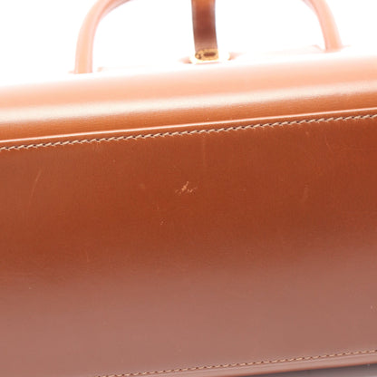 ダルヴィMM ゴールド ハンドバッグ ボックスカーフ ブラウン ゴールド金具 □E刻印 エルメス バッグ HERMES