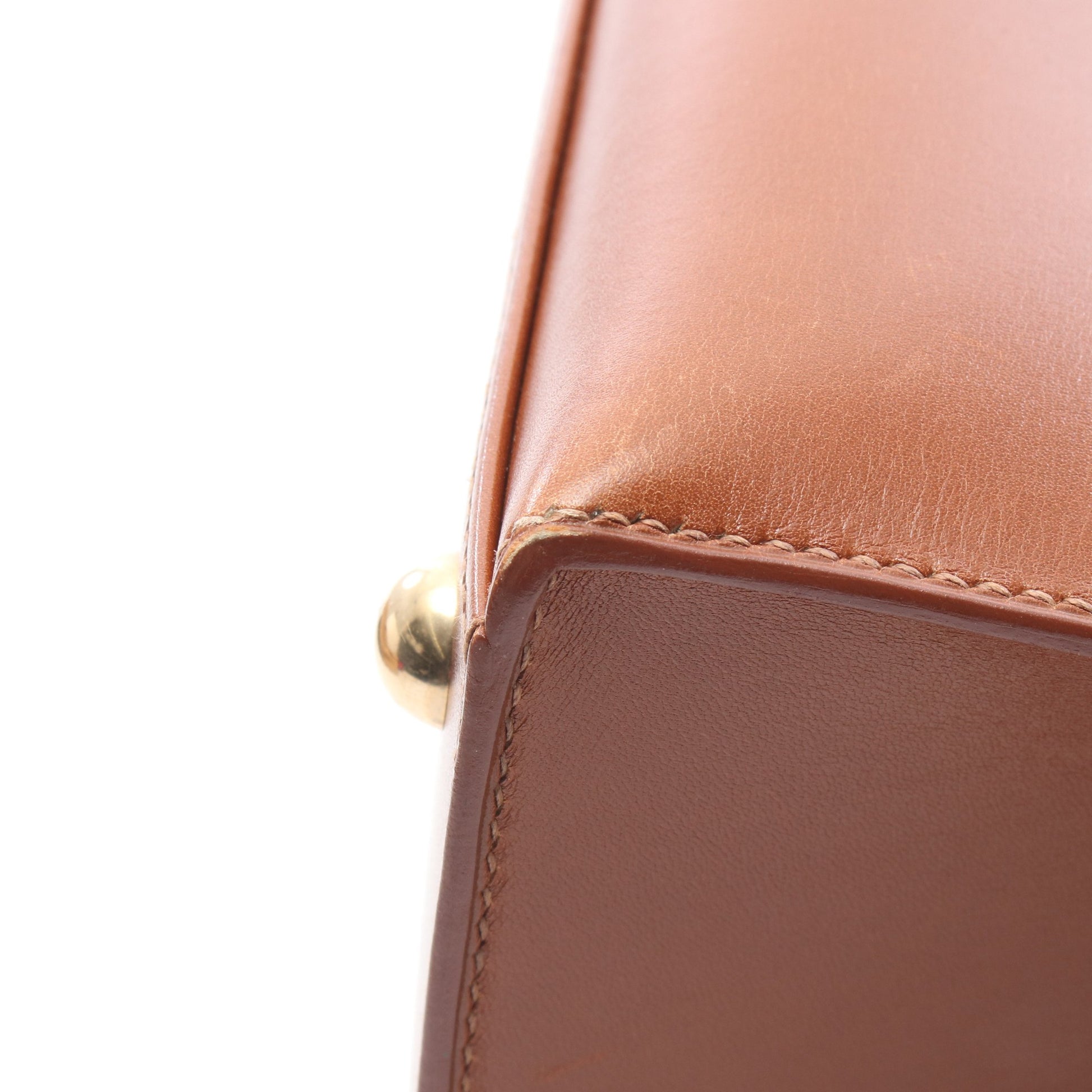 ダルヴィMM ゴールド ハンドバッグ ボックスカーフ ブラウン ゴールド金具 □E刻印 エルメス バッグ HERMES