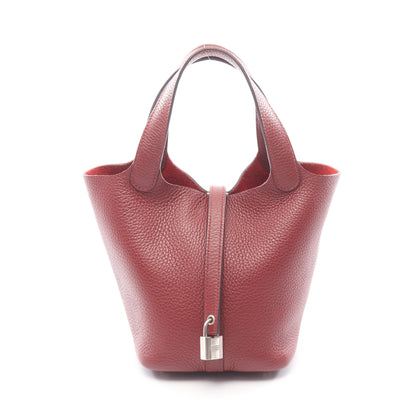 ピコタンロックPM ルージュアッシュ ハンドバッグ トリヨンクレマンス ボルドー シルバー金具 U刻印 エルメス バッグ HERMES