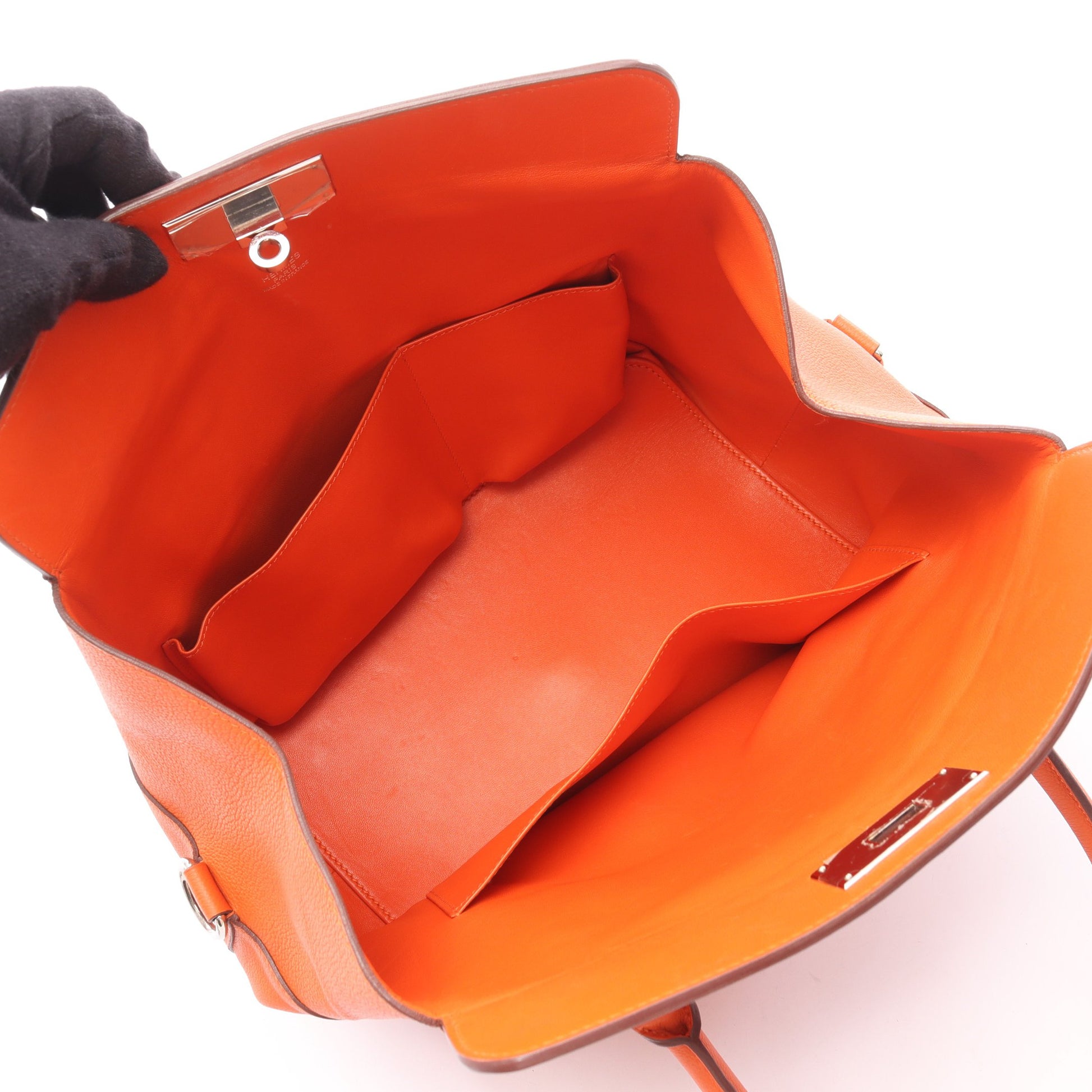 ツールボックス26 ハンドバッグ エバーカラー オレンジ シルバー金具 □R刻印 エルメス バッグ HERMES