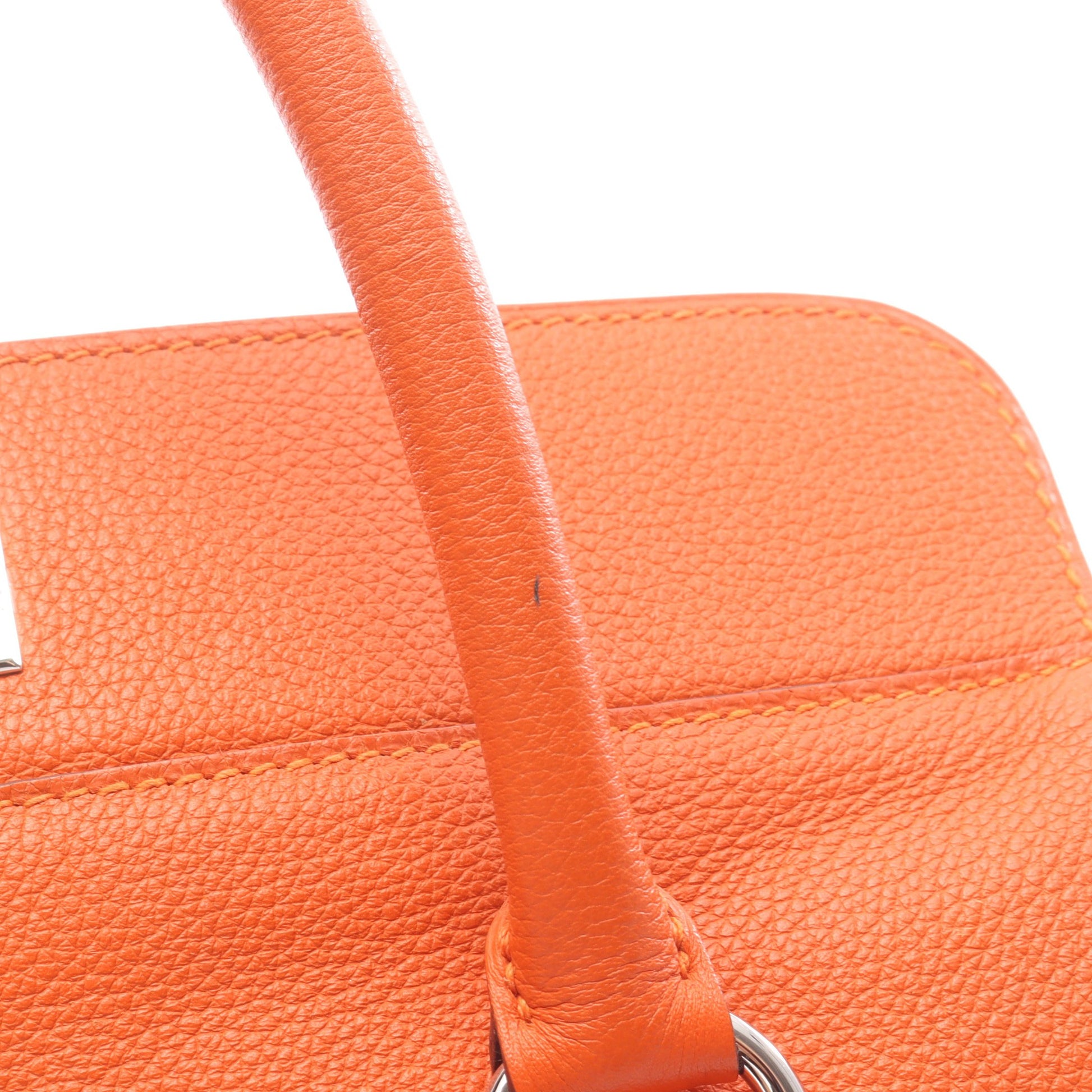 ツールボックス26 ハンドバッグ エバーカラー オレンジ シルバー金具 □R刻印 エルメス バッグ HERMES