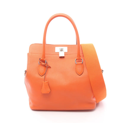 ツールボックス26 ハンドバッグ エバーカラー オレンジ シルバー金具 □R刻印 エルメス バッグ HERMES
