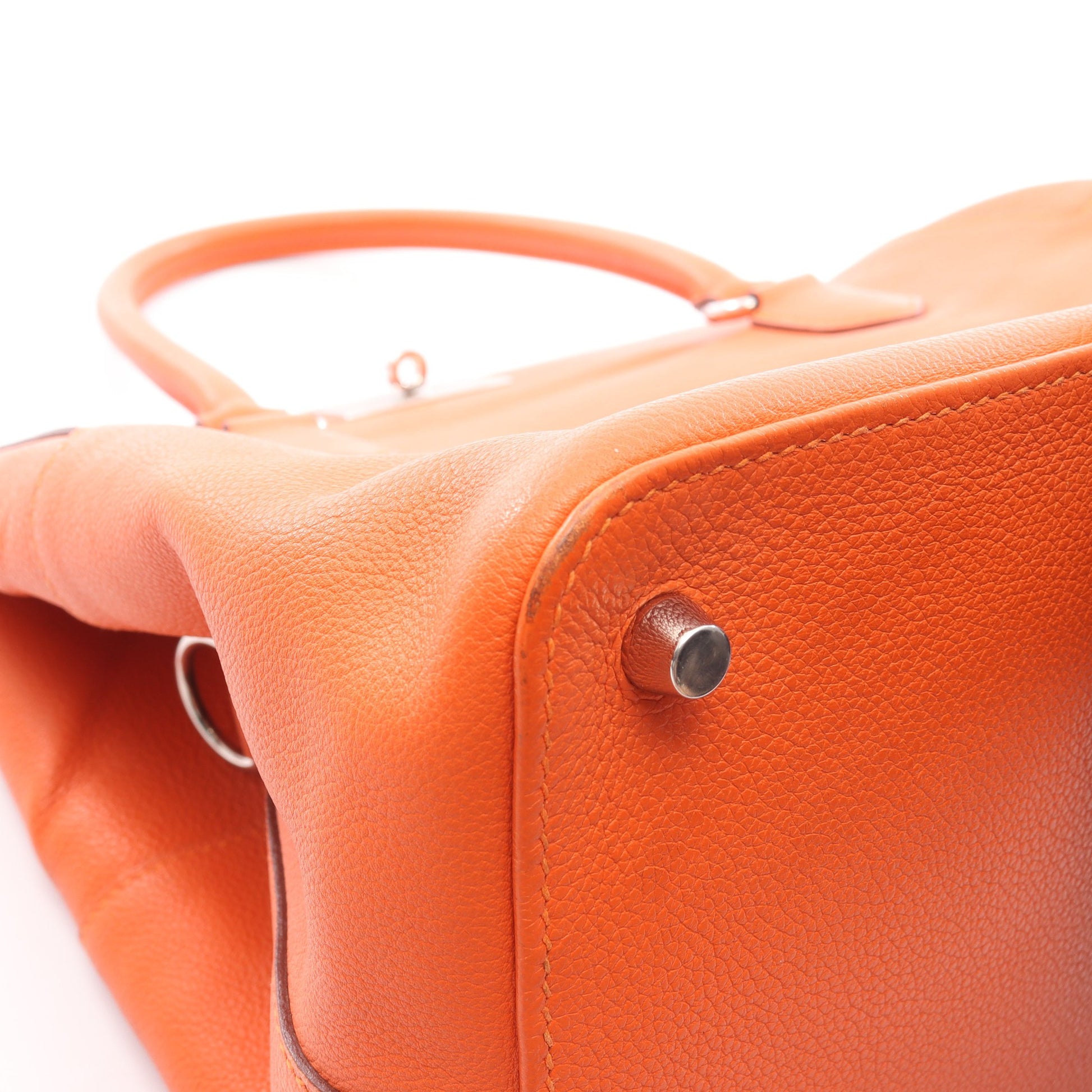 ツールボックス26 ハンドバッグ エバーカラー オレンジ シルバー金具 □R刻印 エルメス バッグ HERMES