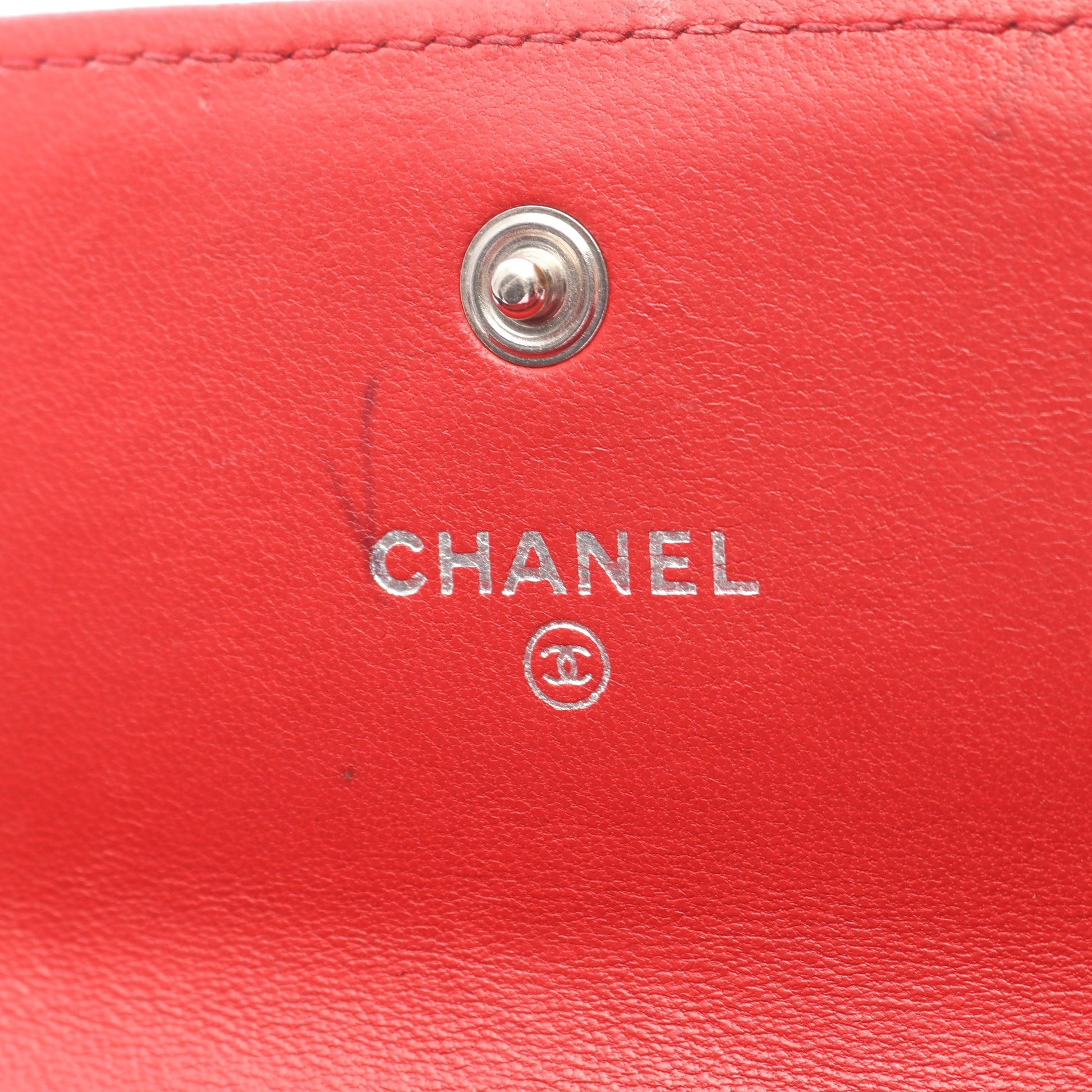 ボーイシャネル 二つ折り長財布 ラムスキン レッド シルバー金具 シャネル 財布・小物 CHANEL