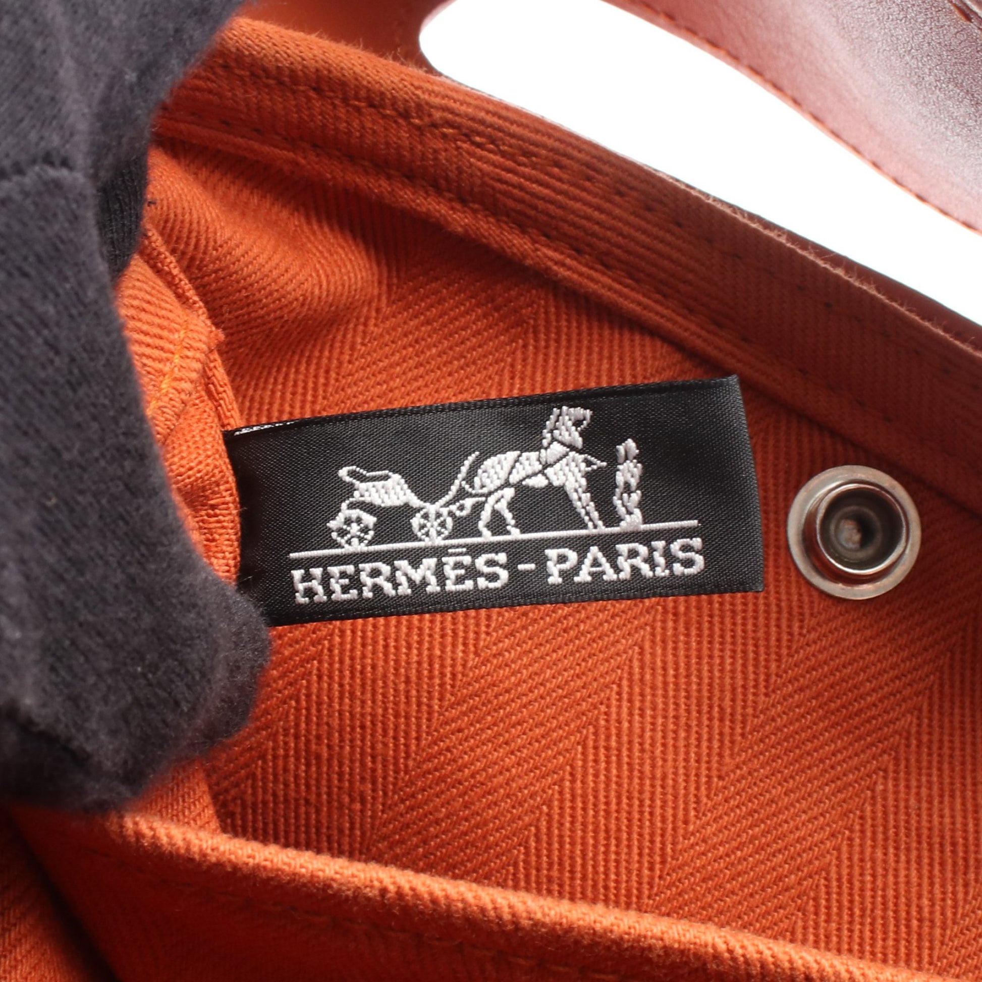 ヴァルパライソPM ポティロン ハンドバッグ トワルシェブロン レザー オレンジ シルバー金具 エルメス バッグ HERMES