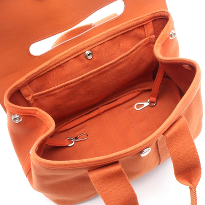 ヴァルパライソPM ポティロン ハンドバッグ トワルシェブロン レザー オレンジ シルバー金具 エルメス バッグ HERMES