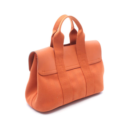ヴァルパライソPM ポティロン ハンドバッグ トワルシェブロン レザー オレンジ シルバー金具 エルメス バッグ HERMES