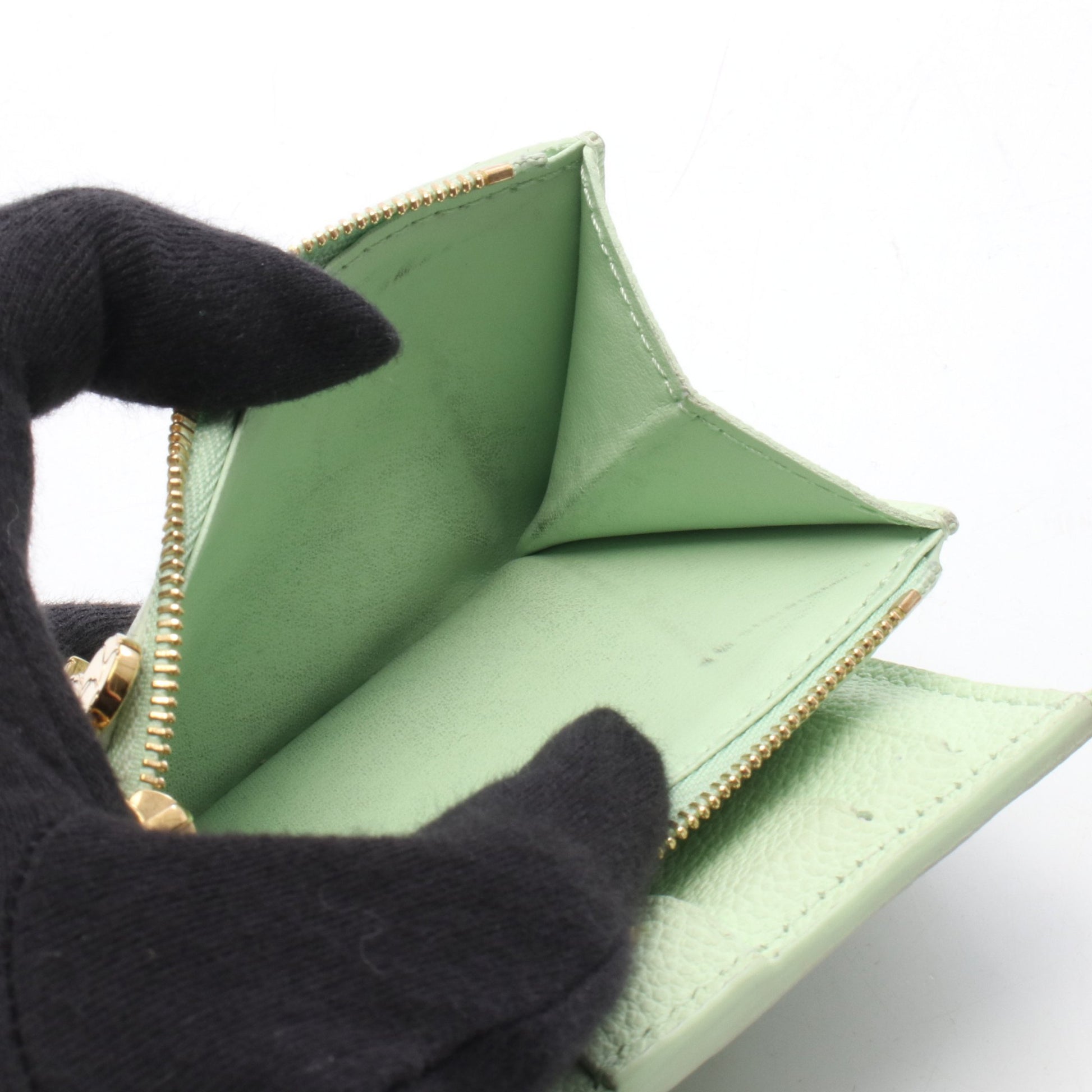 LV × TM ポルトフォイユ リサ モノグラムアンプラント グリーンティー パンダ 二つ折り財布 レザー ライトグリーン ルイヴィトン 財布・小物 LOUIS VUITTON