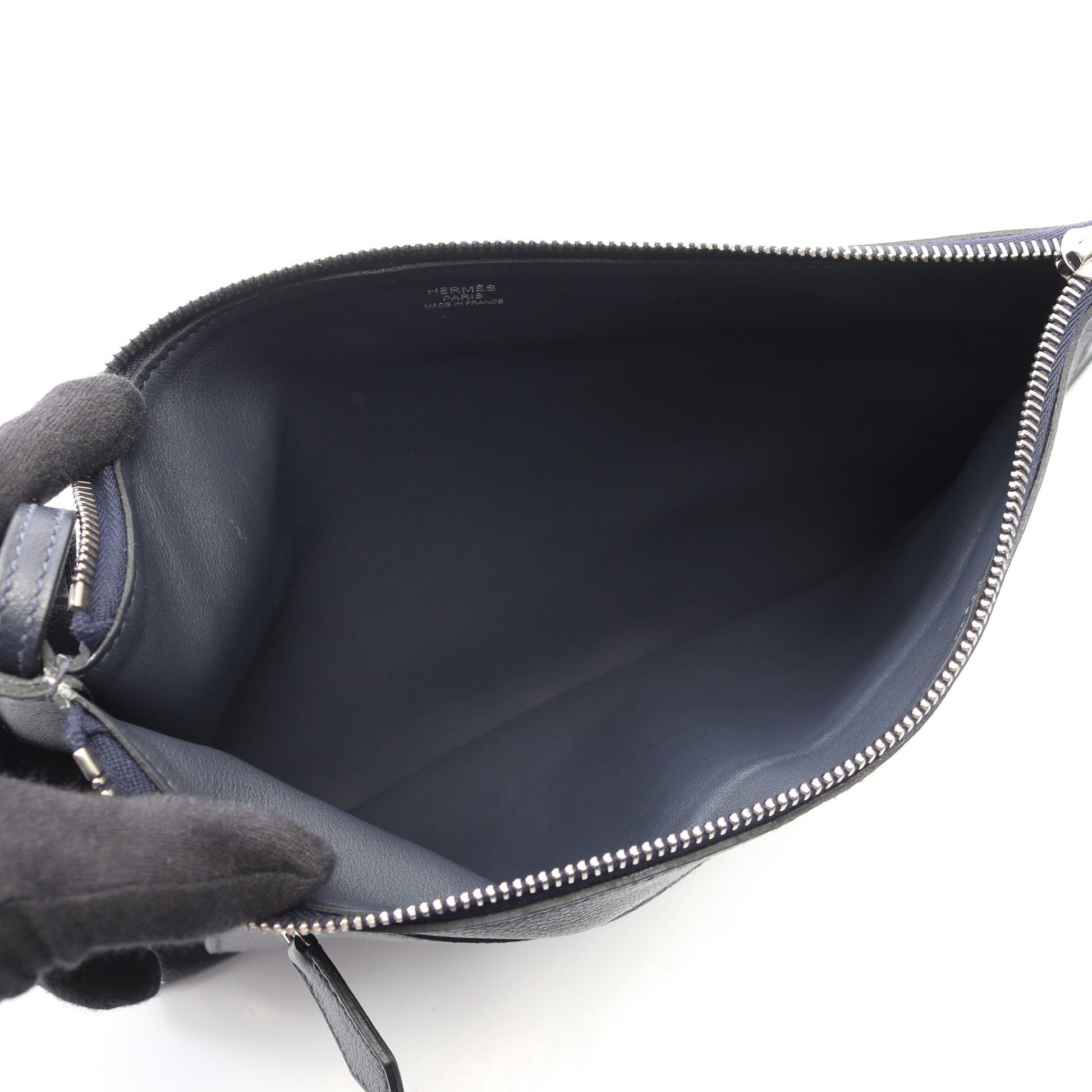 ウルトラプラGM ブルーニュイ ショルダーバッグ エバーカラー ネイビー シルバー金具 Y刻印 エルメス バッグ HERMES