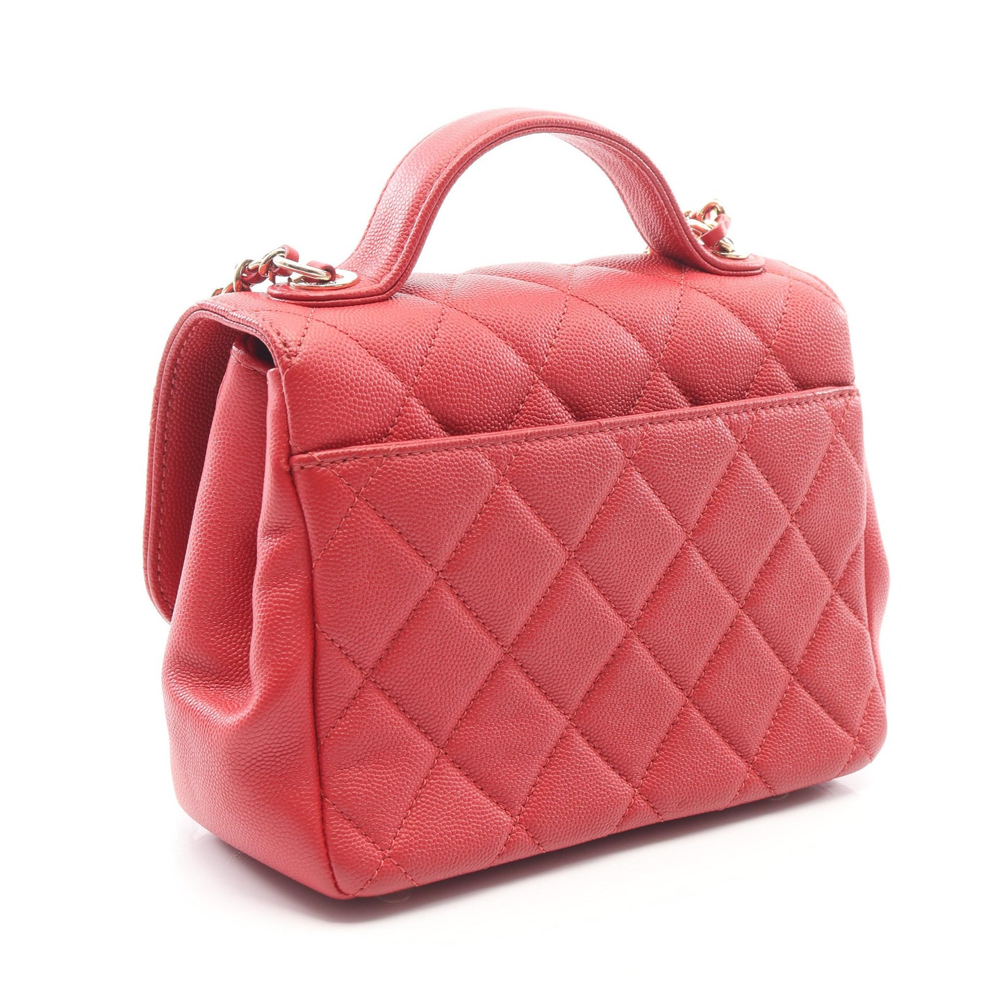 ミニ フラップ バッグ マトラッセ 2WAY チェーンショルダーバッグ キャビアスキン レッド ゴールド金具 シャネル バッグ CHANEL