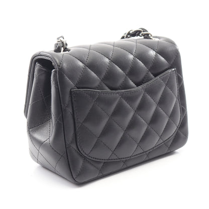 ミニマトラッセ チェーンショルダーバッグ ラムスキン ブラック シルバー金具 シャネル バッグ CHANEL