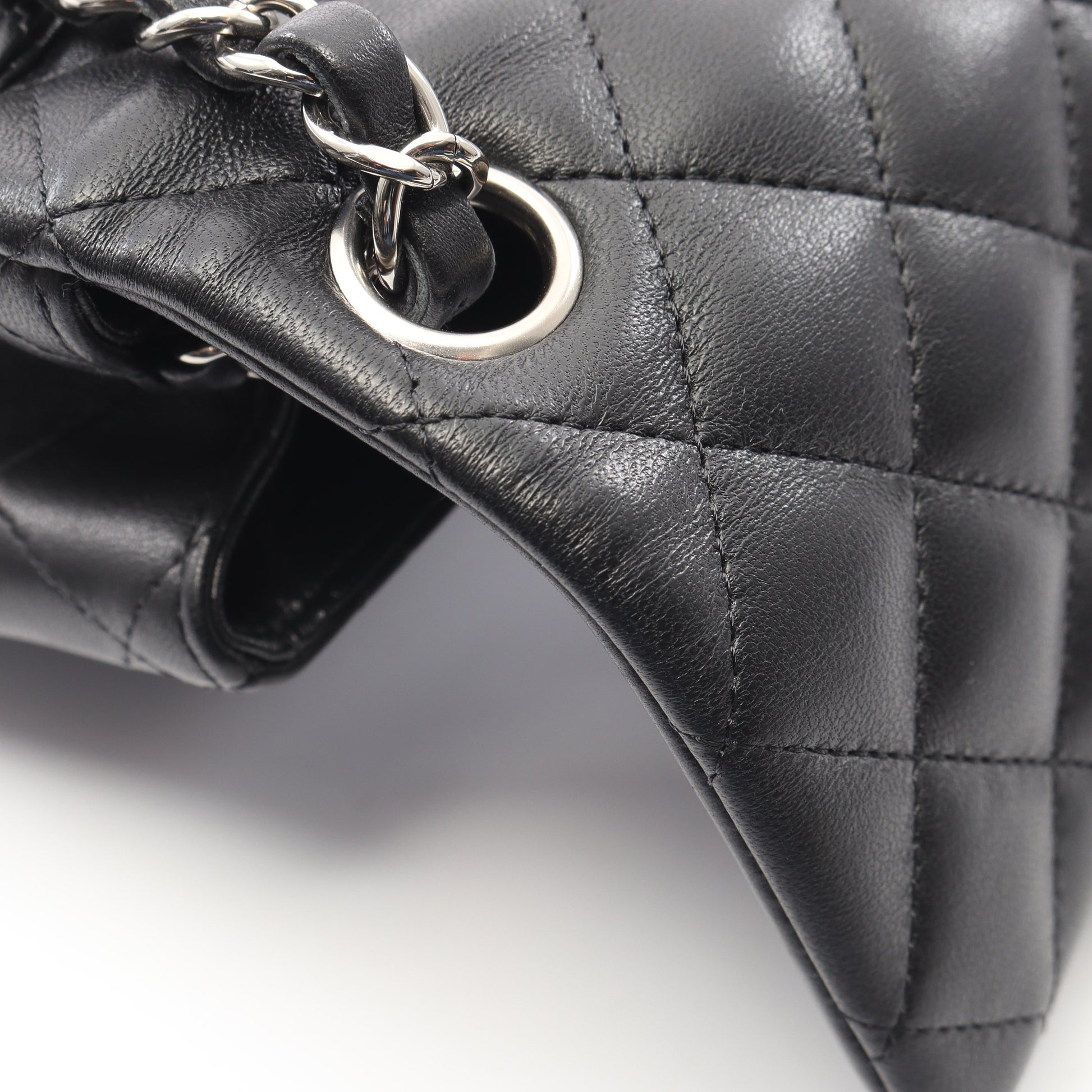 ミニマトラッセ チェーンショルダーバッグ ラムスキン ブラック シルバー金具 シャネル バッグ CHANEL