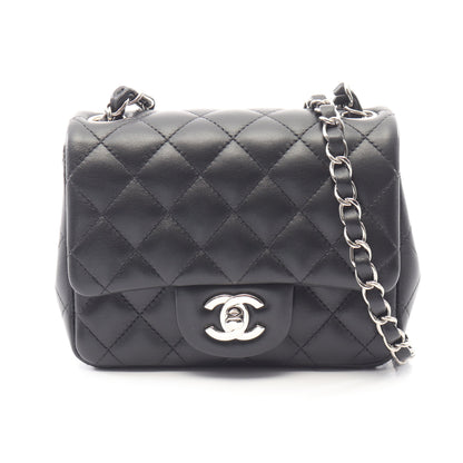 ミニマトラッセ チェーンショルダーバッグ ラムスキン ブラック シルバー金具 シャネル バッグ CHANEL