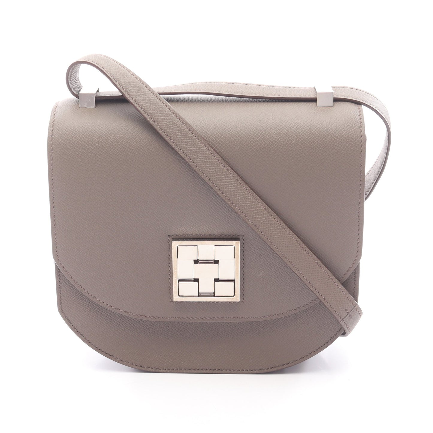 モザイク 24-17 エタン ショルダーバッグ ヴォーエプソン グレーベージュ シルバー金具 D刻印 エルメス バッグ HERMES