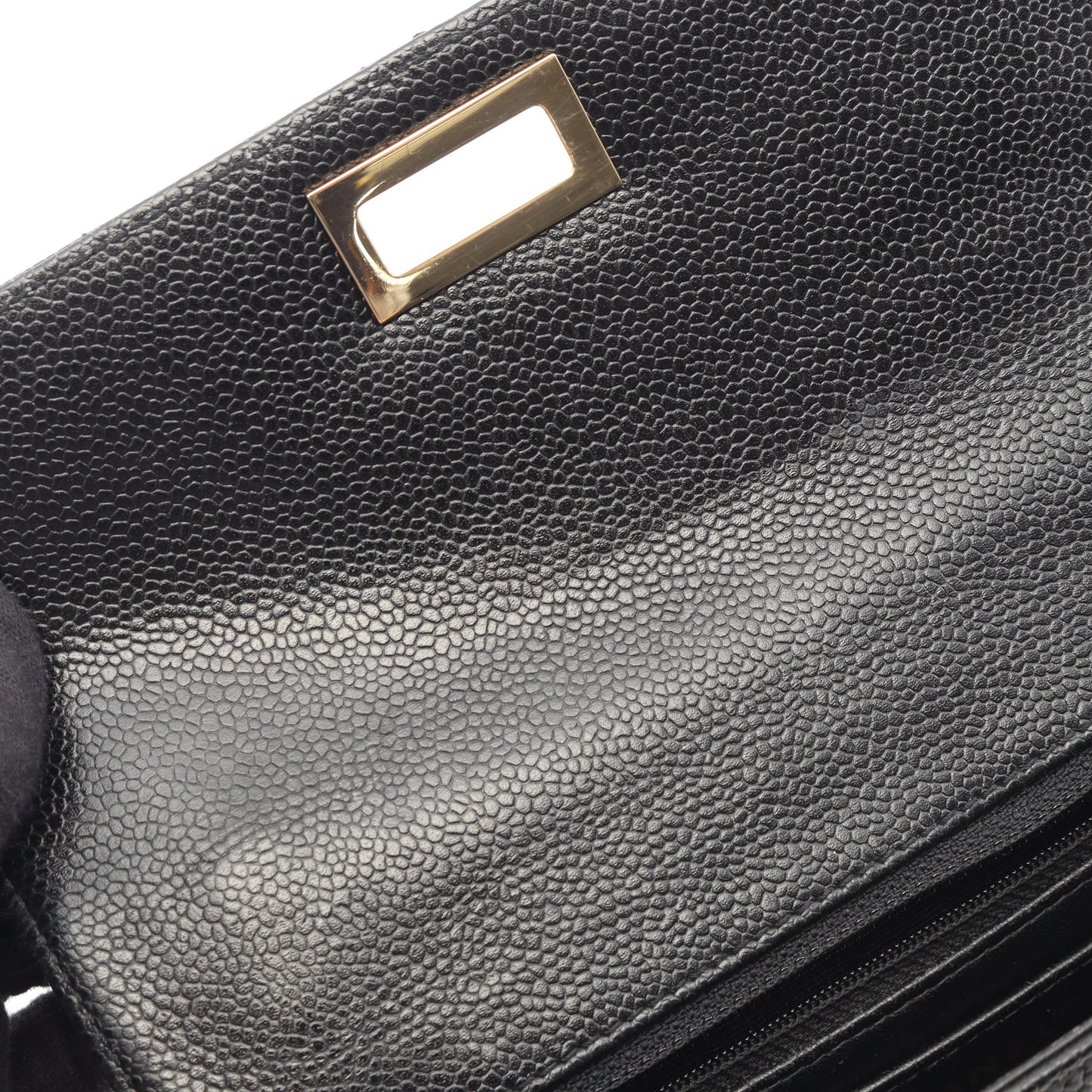 2.55 マトラッセ トップハンドル ハンドバッグ キャビアスキン ブラック ゴールド金具 シャネル バッグ CHANEL