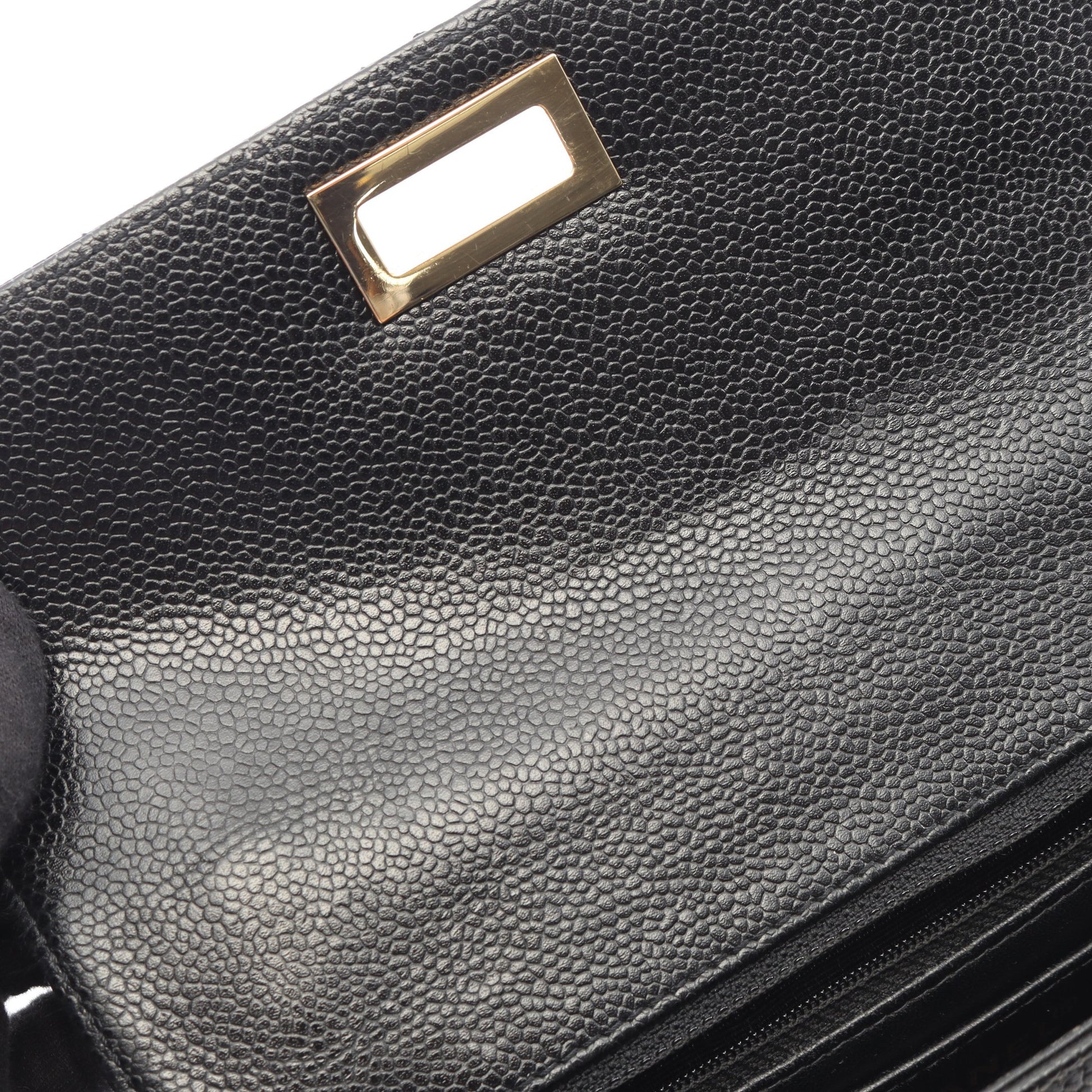 2.55 マトラッセ トップハンドル ハンドバッグ キャビアスキン ブラック ゴールド金具 シャネル バッグ CHANEL