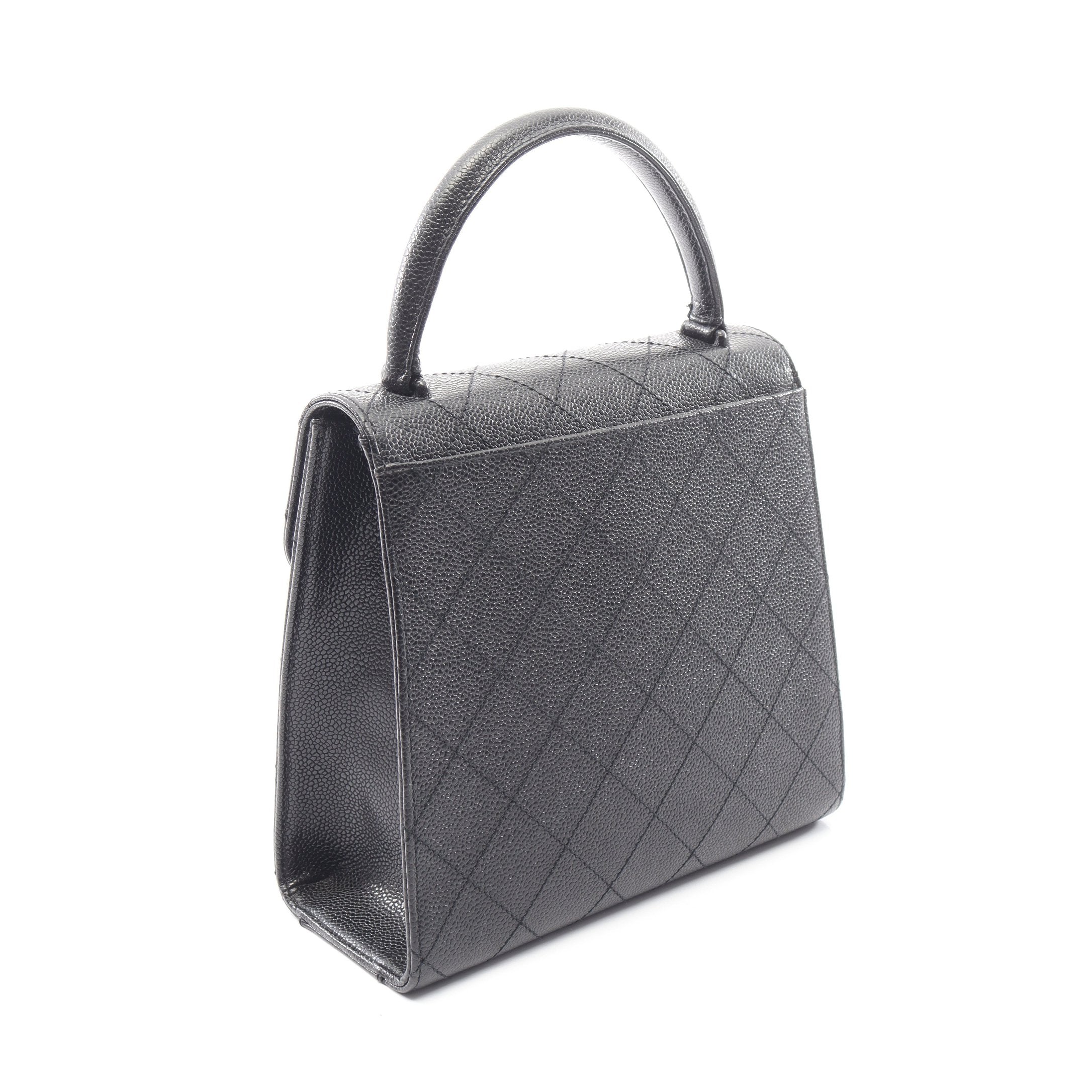 CHANEL シャネル トップハンドル 2WAYバッグ 黒 キャビアスキン GD金具 プレート CHANEL - CHANEL シャネル トップハンドル 2WAYバッグ 黒 キャビア