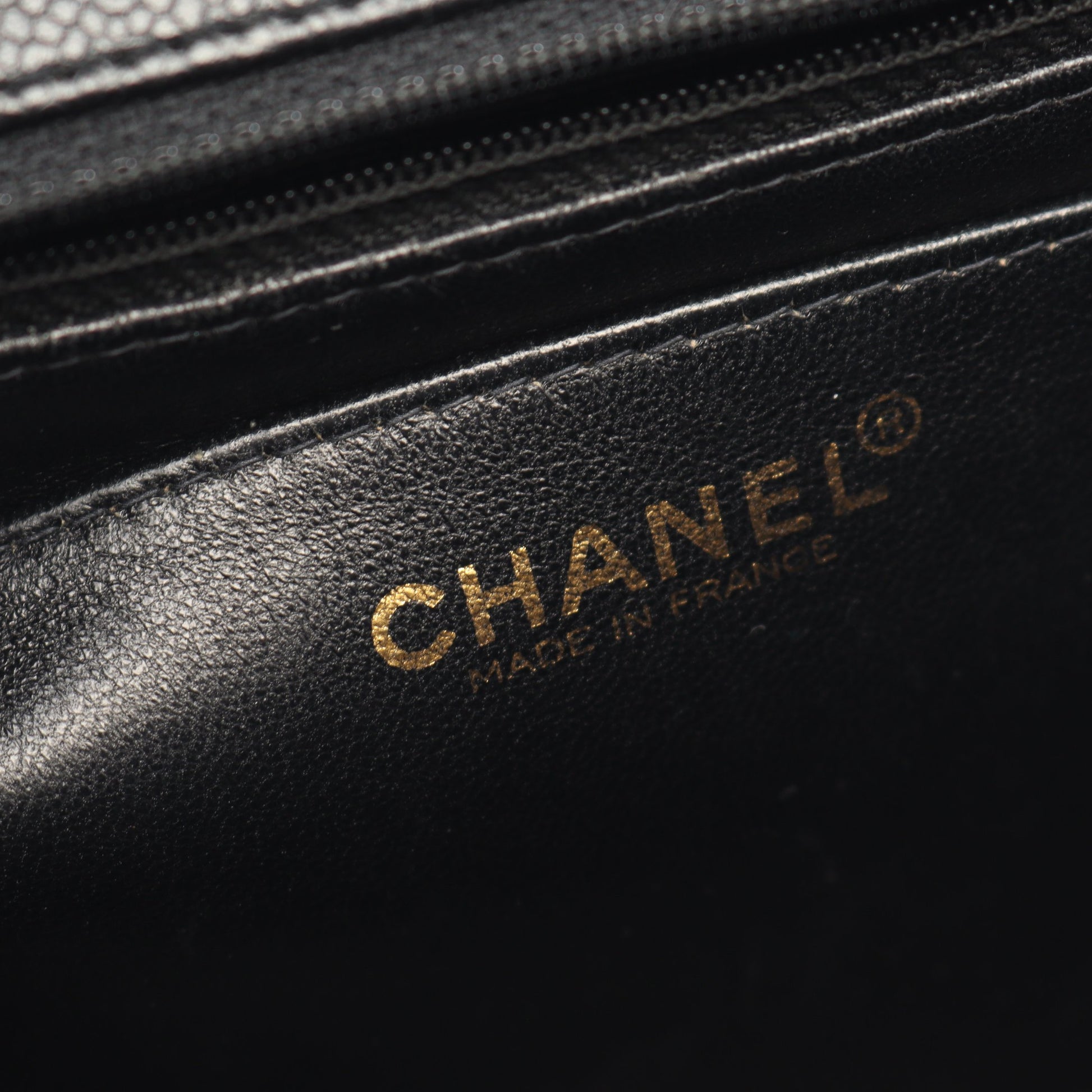 2.55 マトラッセ トップハンドル ハンドバッグ キャビアスキン ブラック ゴールド金具 シャネル バッグ CHANEL