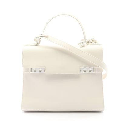 タンペートMM 2WAY ハンドバッグ レザー ホワイト デルヴォー バッグ DELVAUX