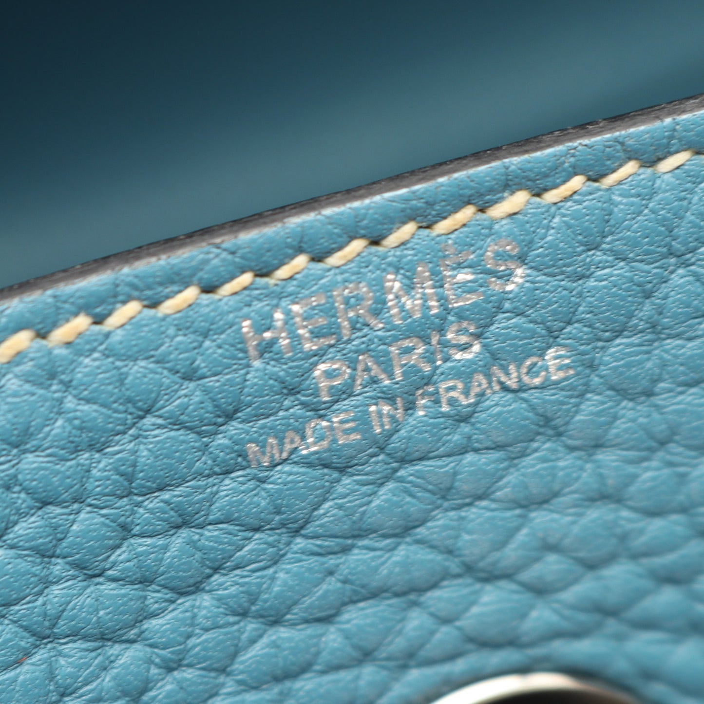 リンディ30 ブルージーン ショルダーバッグ トリヨンクレマンス ブルー シルバー金具 □R刻印 エルメス バッグ HERMES