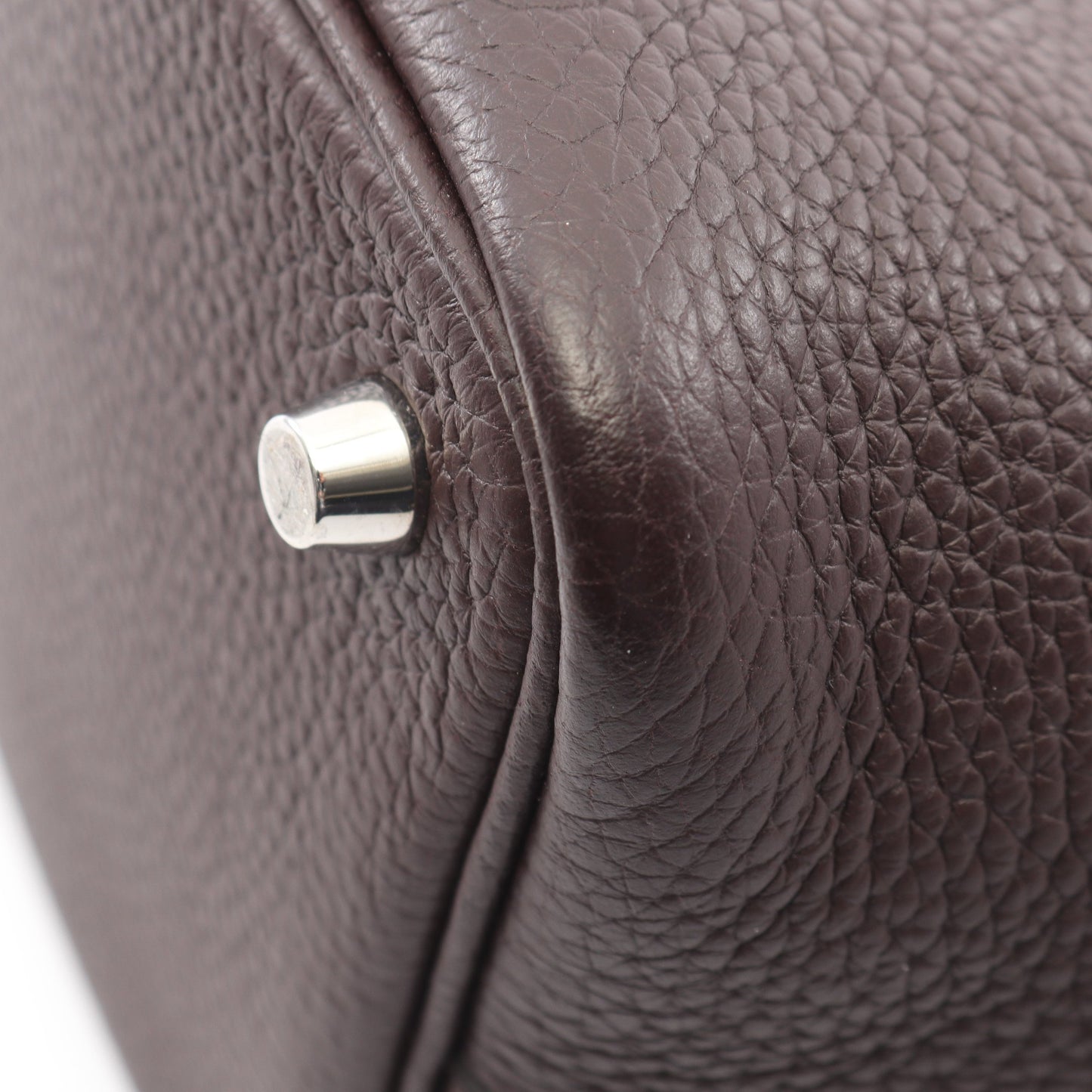 ピコタンロックPM ルージュセリエ ハンドバッグ トリヨンクレマンス ダークブラウン シルバー金具 Z刻印 エルメス バッグ HERMES