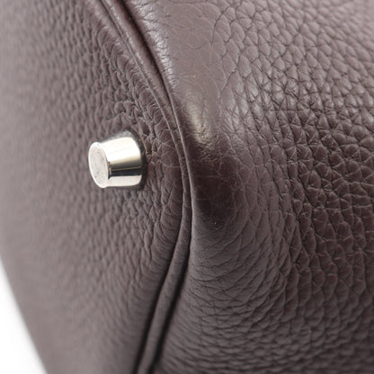 ピコタンロックPM ルージュセリエ ハンドバッグ トリヨンクレマンス ダークブラウン シルバー金具 Z刻印 エルメス バッグ HERMES