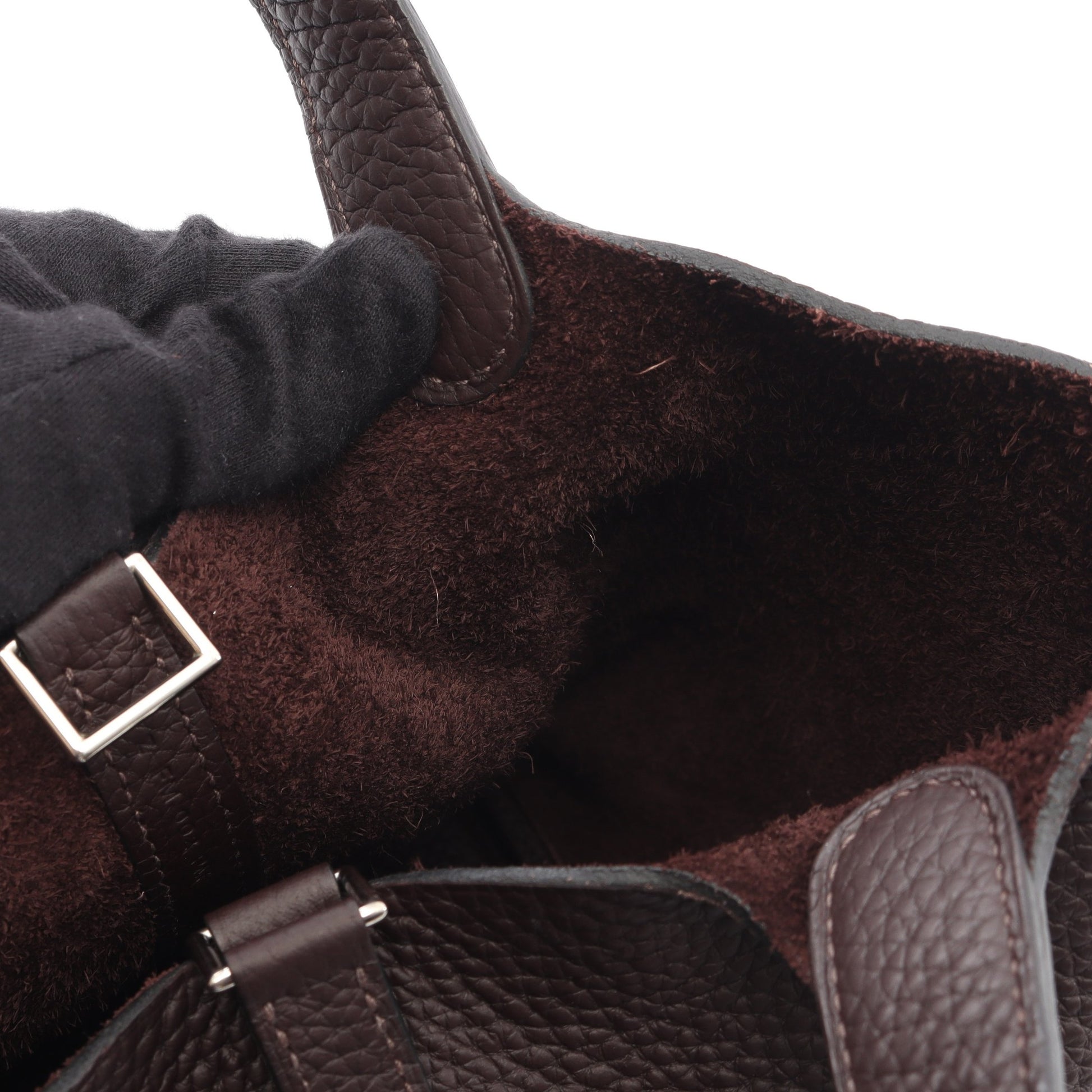 ピコタンロックPM ルージュセリエ ハンドバッグ トリヨンクレマンス ダークブラウン シルバー金具 Z刻印 エルメス バッグ HERMES