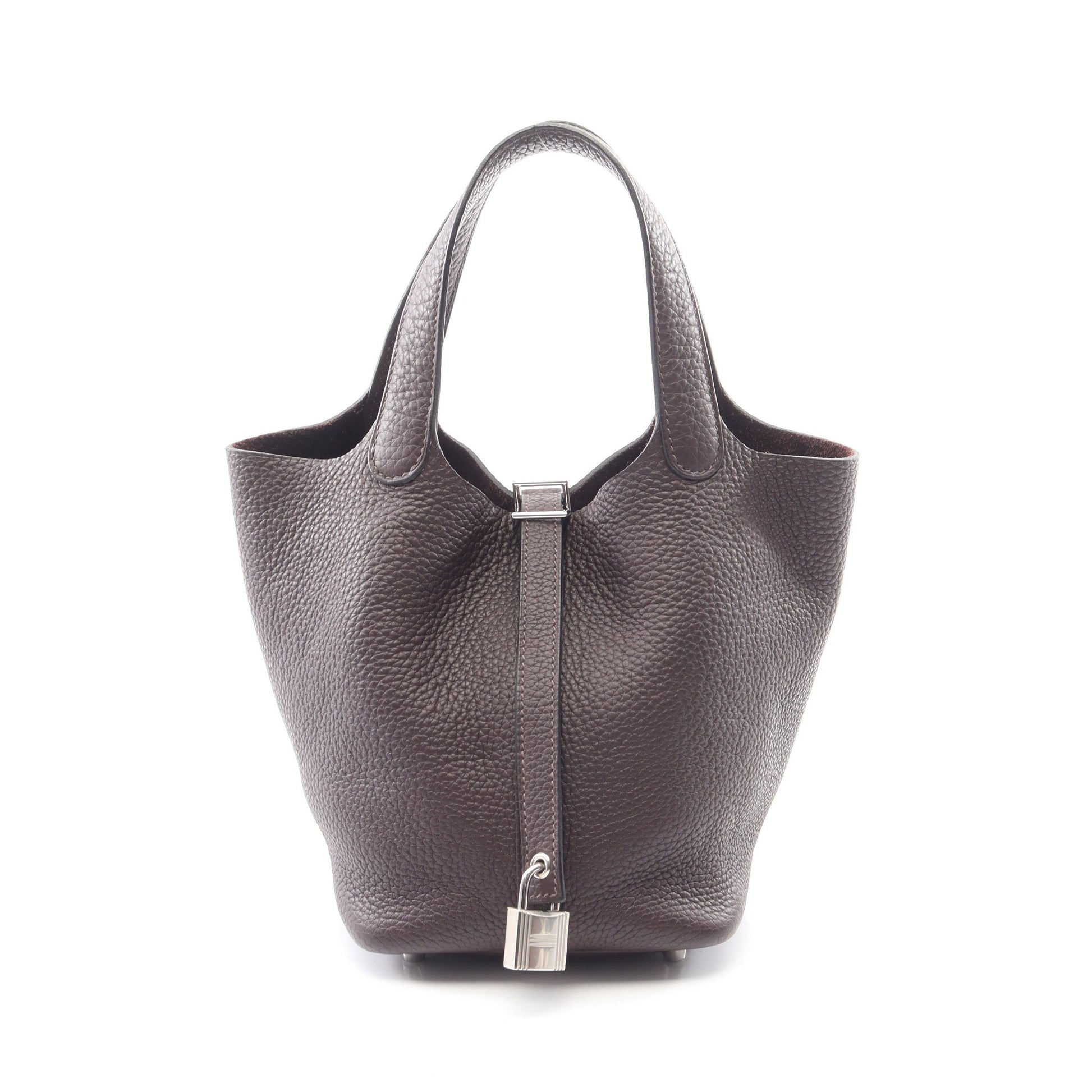 ピコタンロックPM ルージュセリエ ハンドバッグ トリヨンクレマンス ダークブラウン シルバー金具 Z刻印 エルメス バッグ HERMES