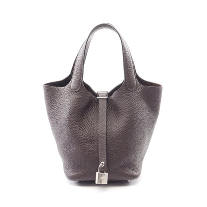 ピコタンロックPM ルージュセリエ ハンドバッグ トリヨンクレマンス ダークブラウン シルバー金具 Z刻印 エルメス バッグ HERMES
