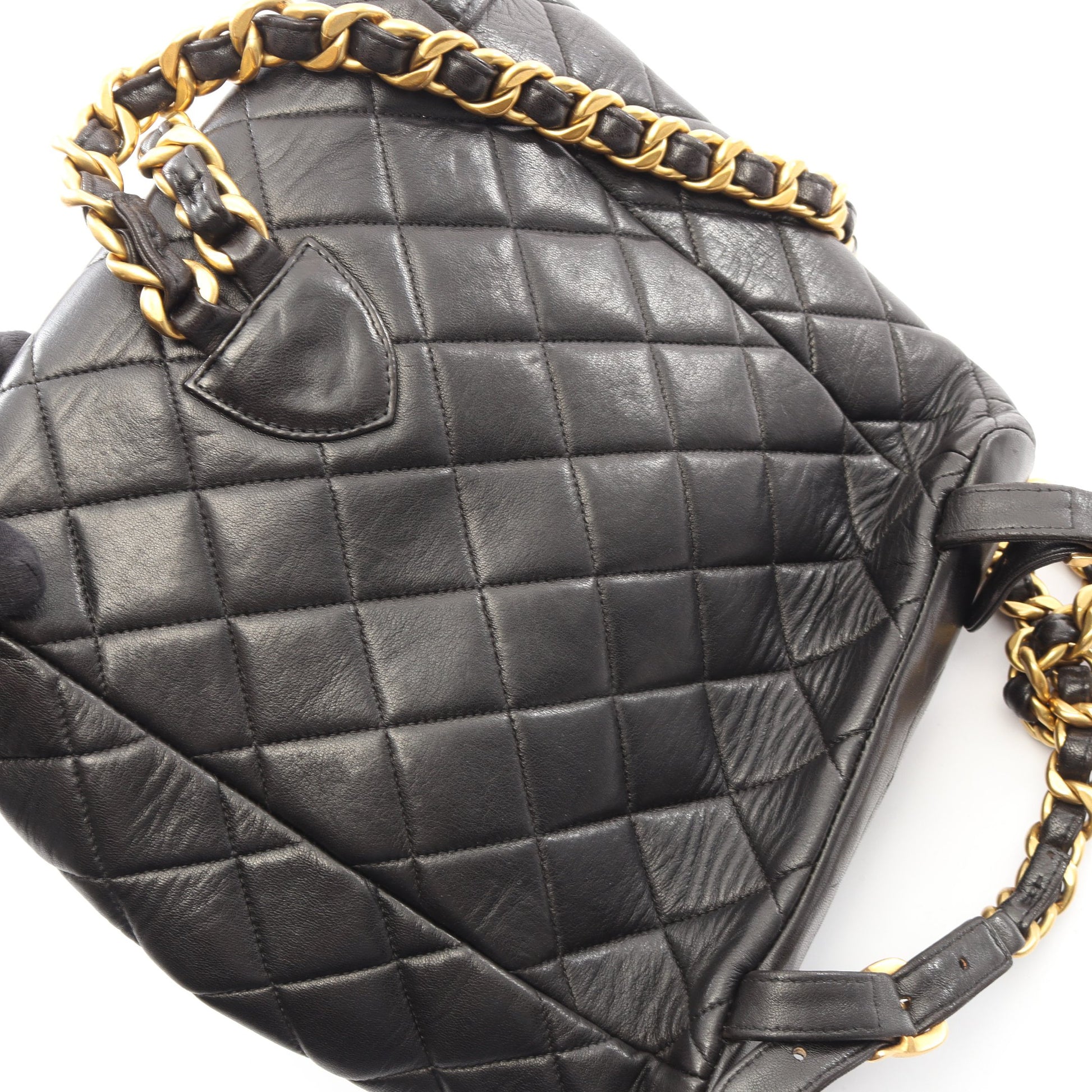 マトラッセ バックパック リュックサック ラムスキン ブラック ゴールド金具 シャネル バッグ CHANEL